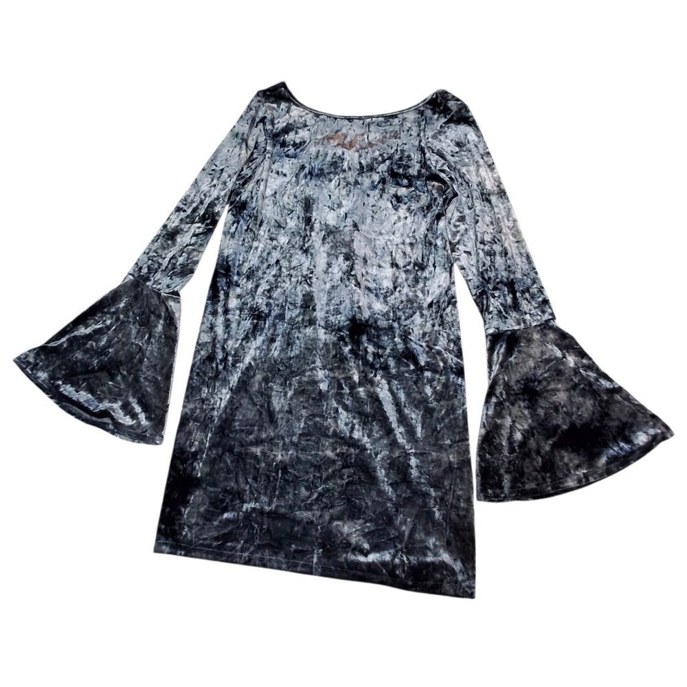 Carole Christian Velvet Bell Sleeve Bow Design Dress Tunic   Women Size Medium